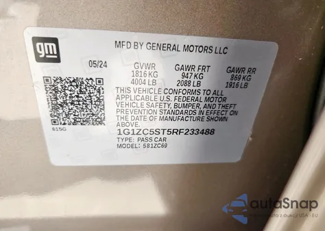 2024 Chevrolet Malibu Ls from USA, damaged, VIN 1G1ZC5ST5RF233488